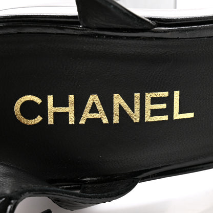 Chanel Calfskin CC Platform Sandals 38.5 Black 6 of 9