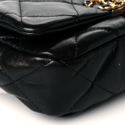 Chanel Goatskin Quilted Chanel 19 Waist Bag Black 10 of 12