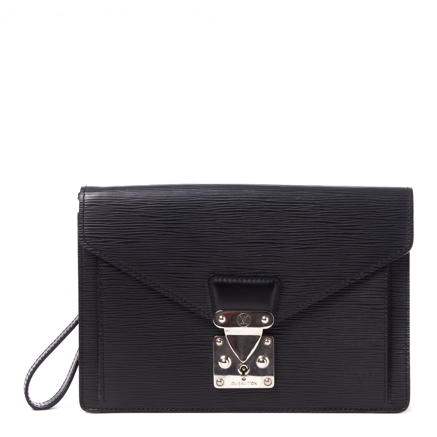Epi Pochette Sellier Dragonne Clutch Black