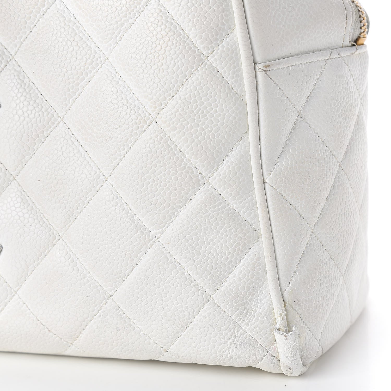 Chanel Caviar Quilted Large Bowler White 10 of 18