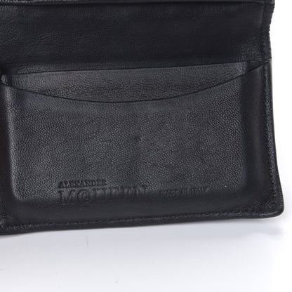 Alexander McQueen Embossed Calfskin Rib Cage Bi Fold Card Holder Black 8 of 8