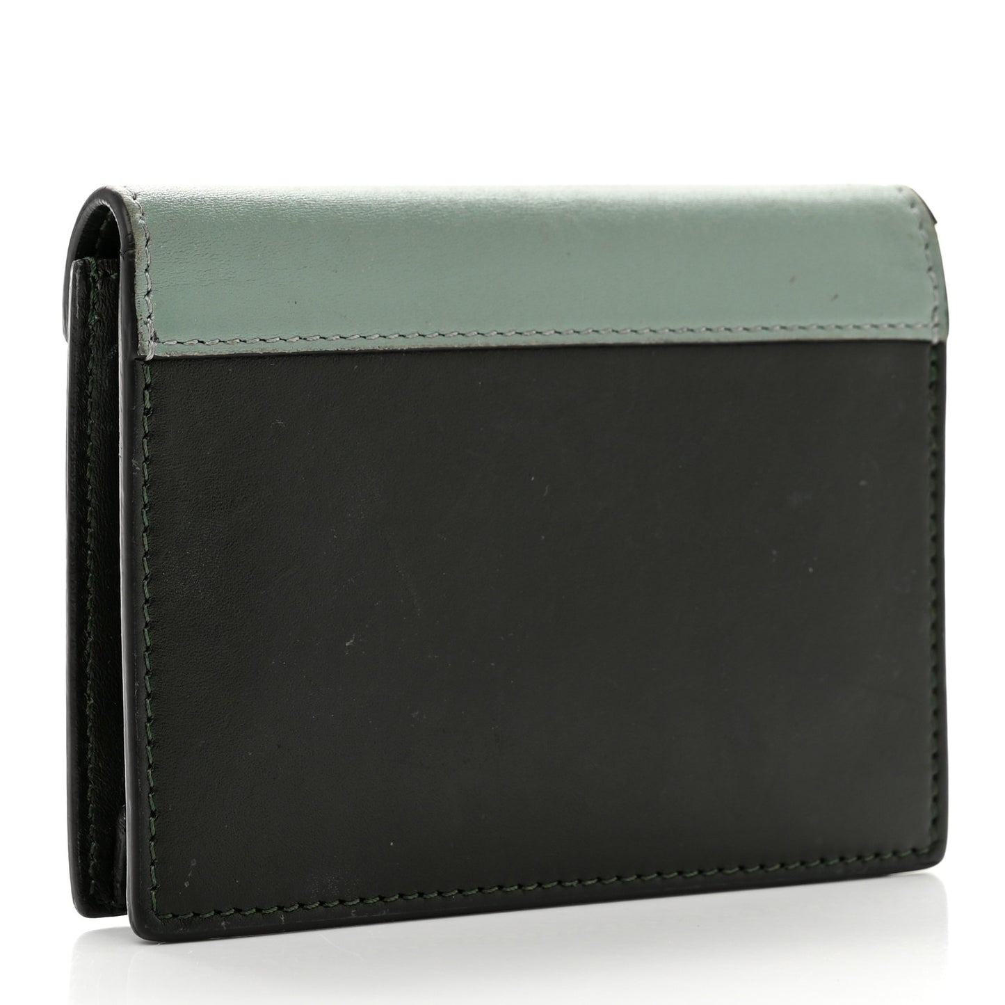 Smooth Calfskin Pocket Card Holder Green