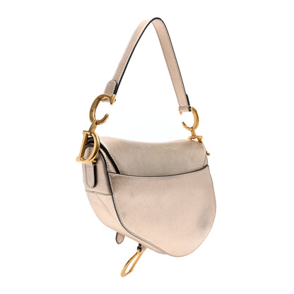 Christian Dior Metallic Grained Calfskin Saddle Bag Gold 3 of 12