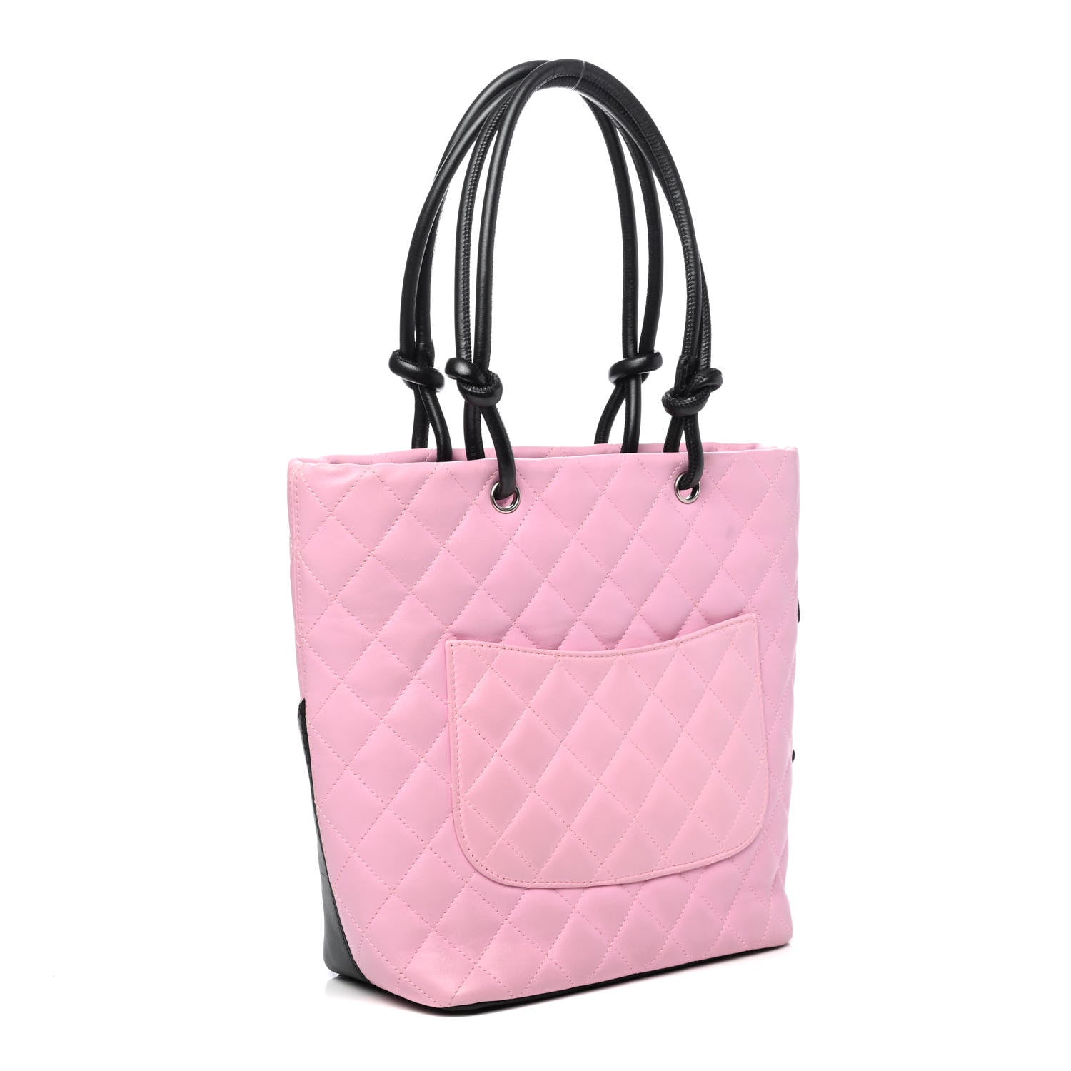 Chanel Calfskin Quilted Medium Cambon Tote Pink Black 2 of 4