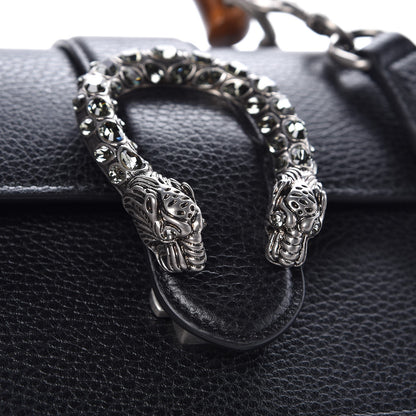 Gucci Dollar Calfskin Crystal Web Mini Dionysus Bamboo Top Handle Bag Black Black Diamond 8 of 8