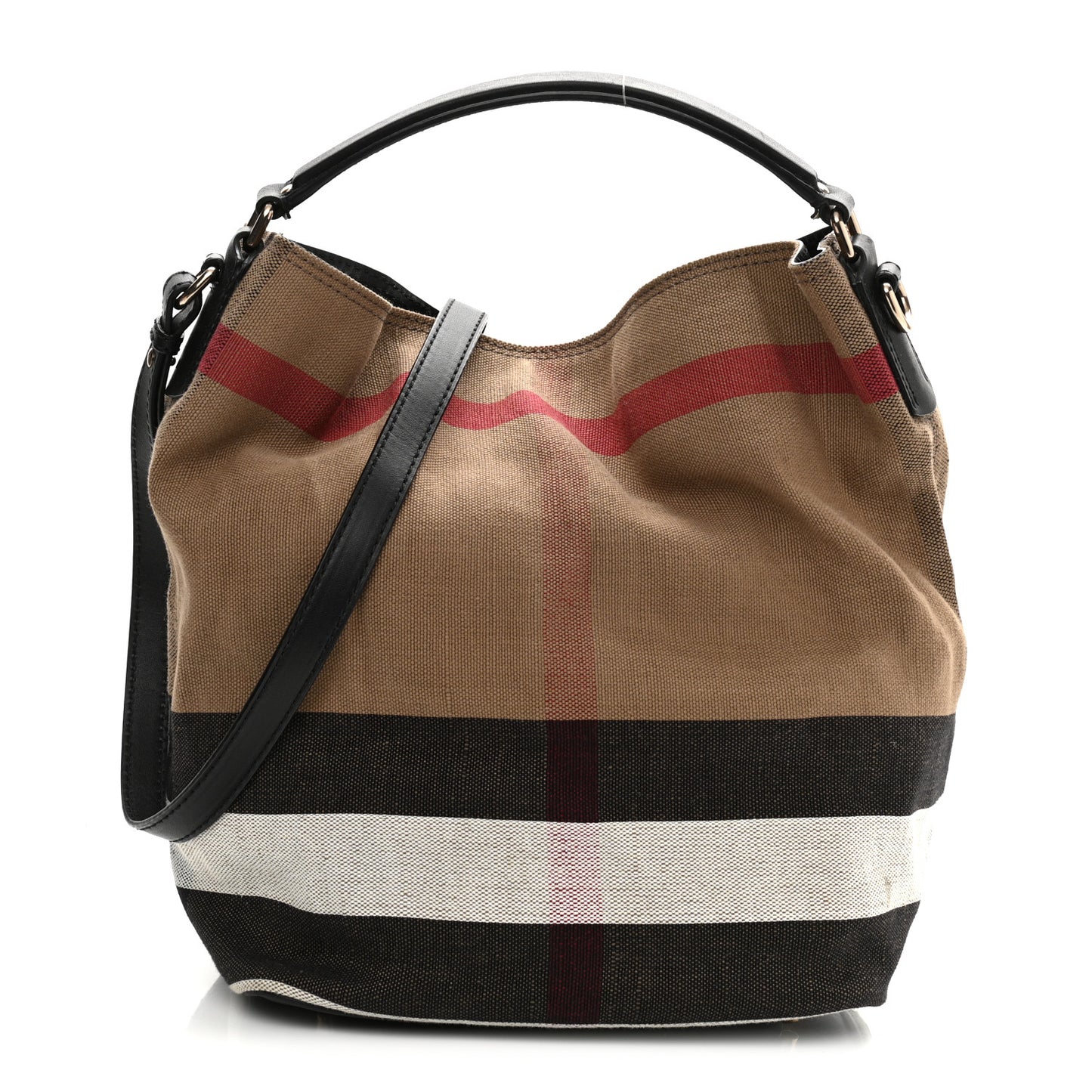 Canvas Mega Check Medium Ashby Hobo Black