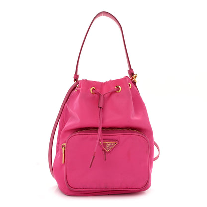 Prada Re-Nylon Saffiano Duet Bucket Crossbody Bag Fuxia 1 of 12