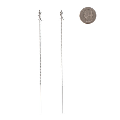 Saint Laurent Monogram Drop Earrings Silver 2 of 3