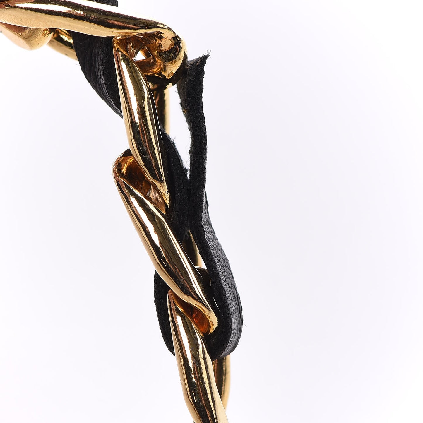 Lambskin Triple Chain Link CC Belt Gold