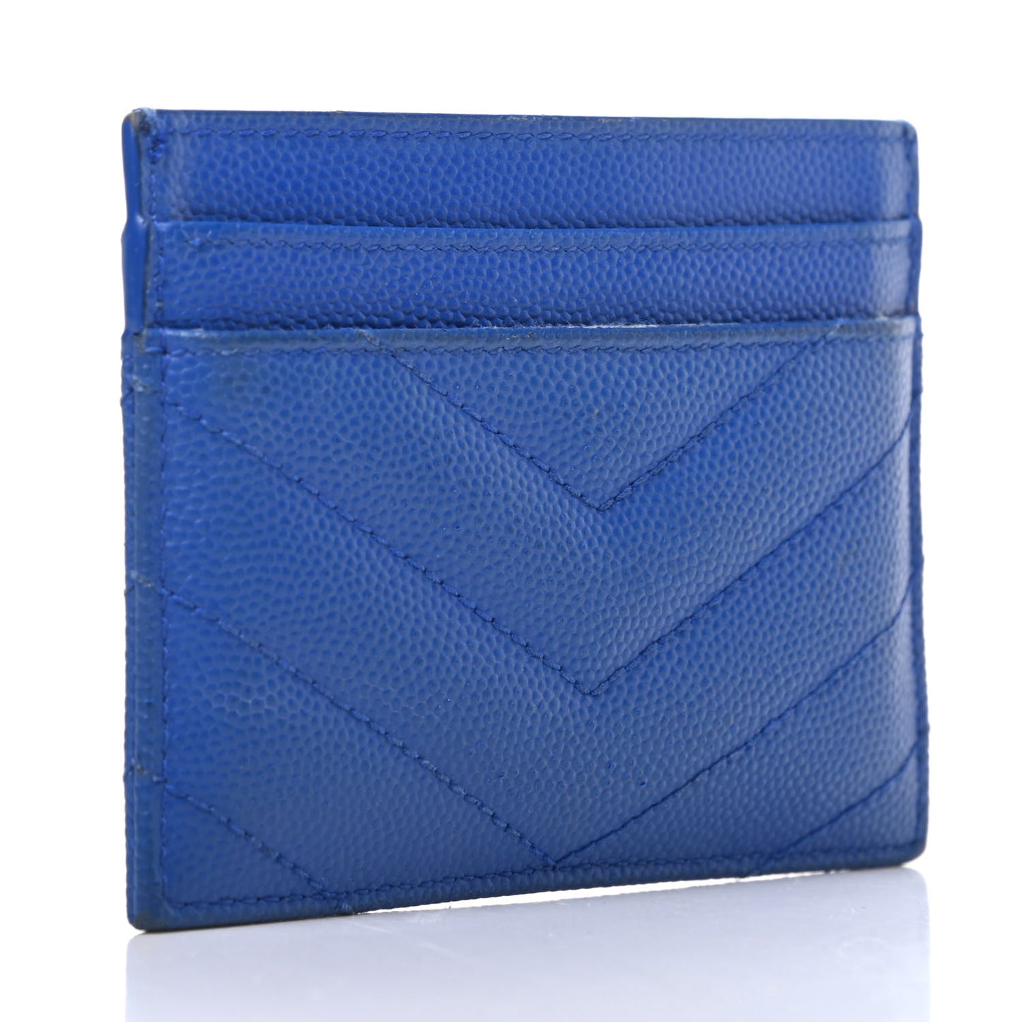 Grain De Poudre Matelasse Monogram Credit Card Case Blue Majorelle
