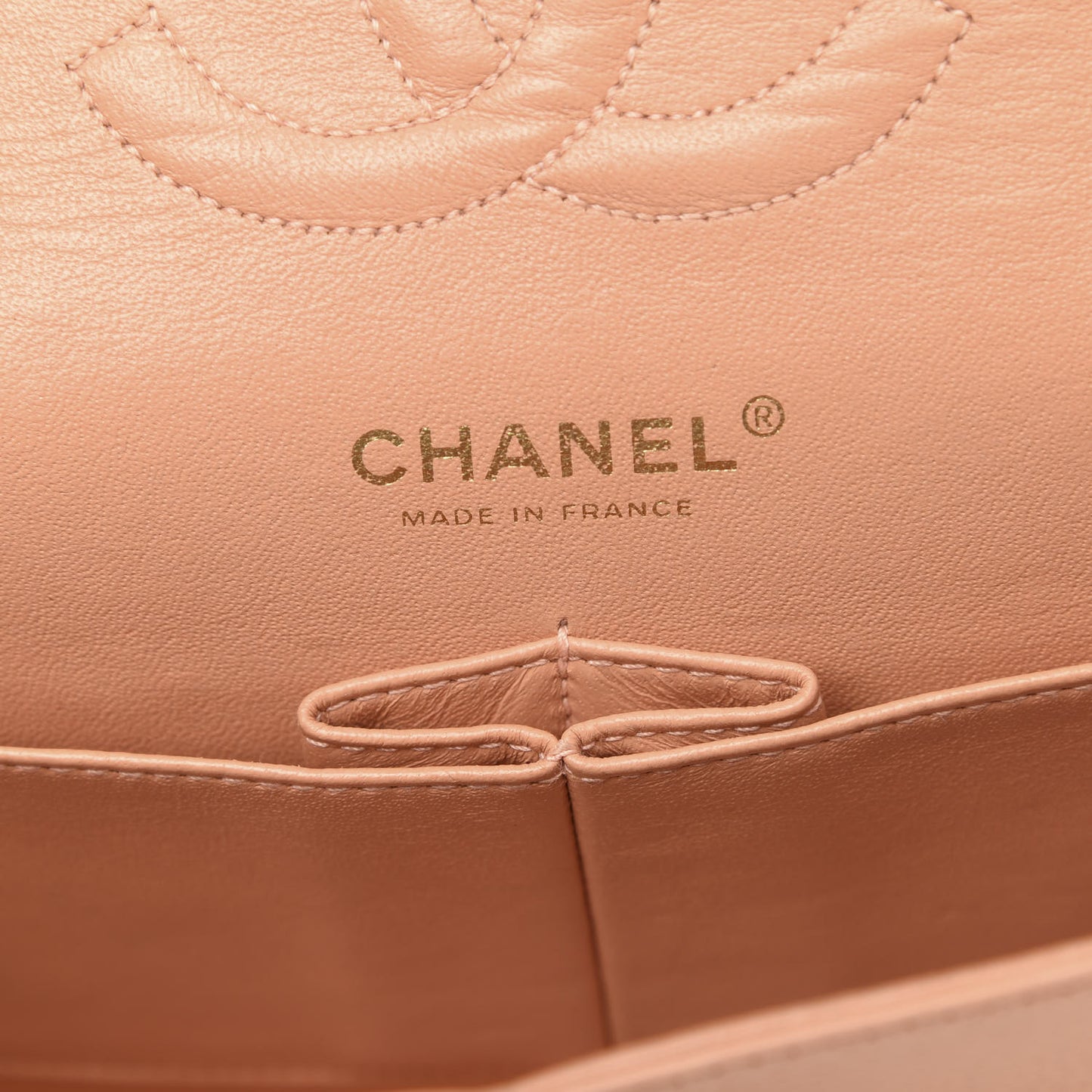 Caviar Quilted Medium Double Flap Beige
