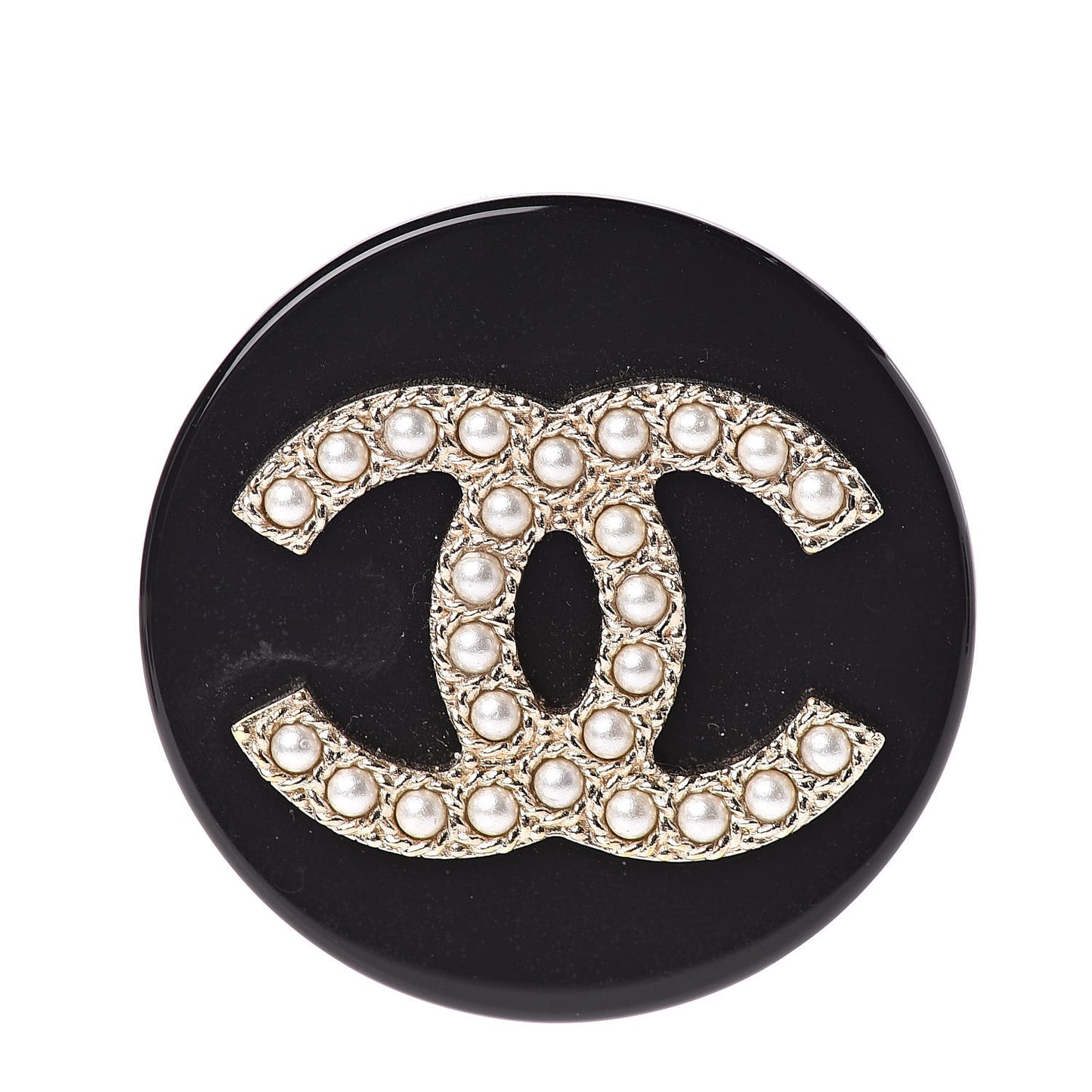 Resin Pearl Brooch Black