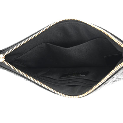 Chanel Caviar Camellia Embossed Small Pouch Black 5 of 10
