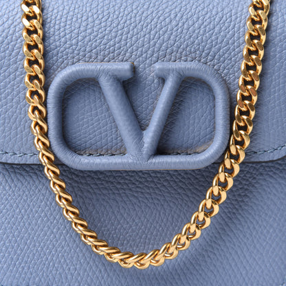 Valentino Garavani Grainy Calfskin VLogo Compact Wallet with Chain Niagara 9 of 9