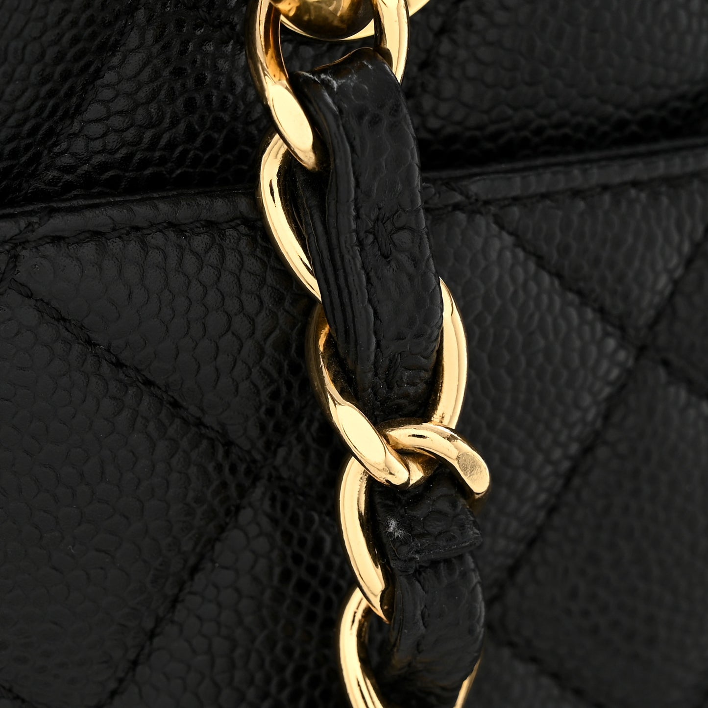 Caviar Quilted Grand Shopping Tote GST Black