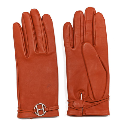 Hermes Lambskin Gloves Orange 1 of 5