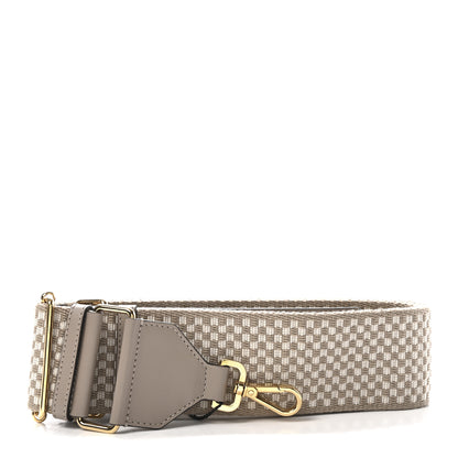 Fendi Ribbon Vitello King Logo Embossed Gingham Woven Adjustable Strap You Beige 1 of 6
