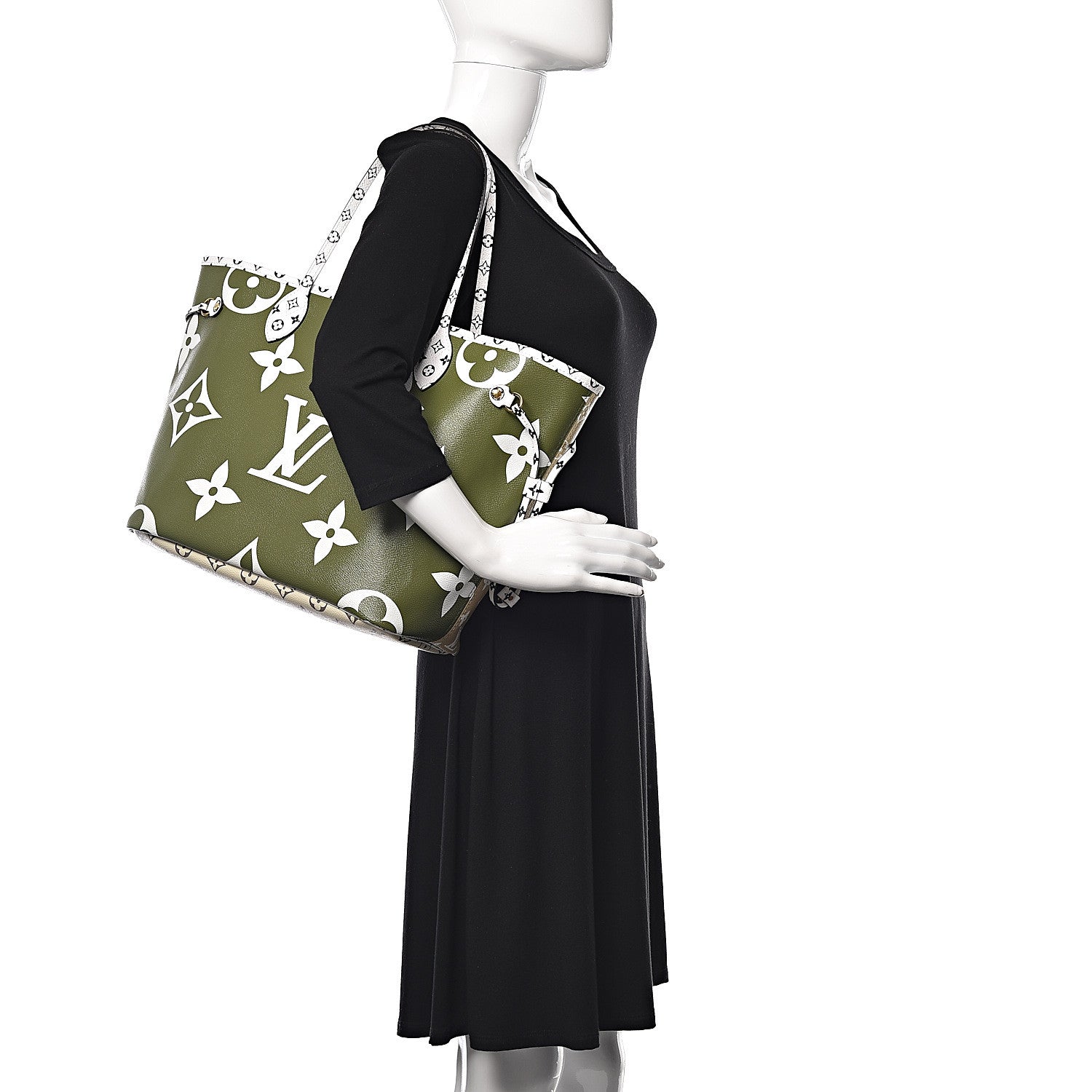 Louis Vuitton Monogram Giant Neverfull MM Kaki 2 of 12