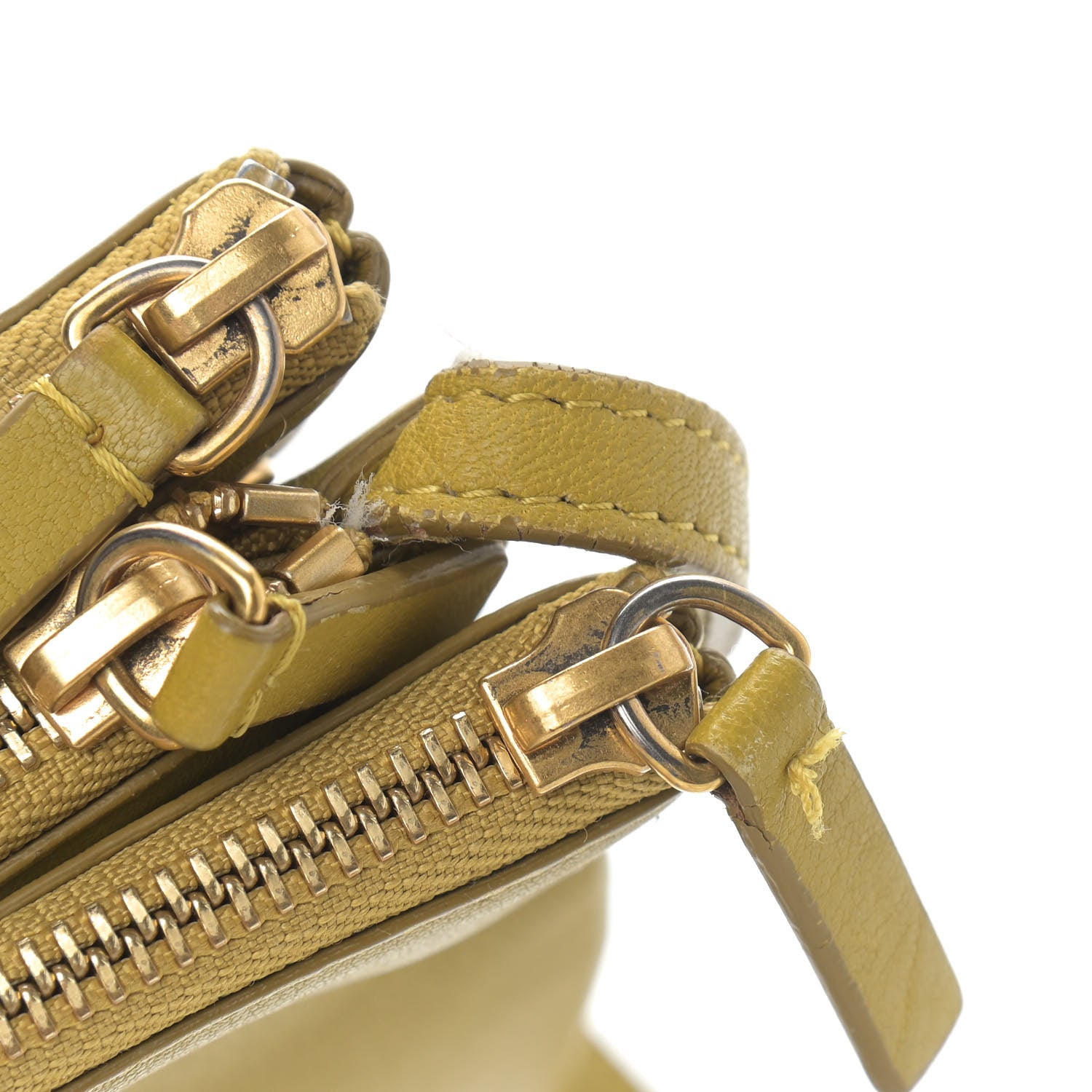 Celine Lambskin Small Trio Crossbody Bag Citron 17 of 19
