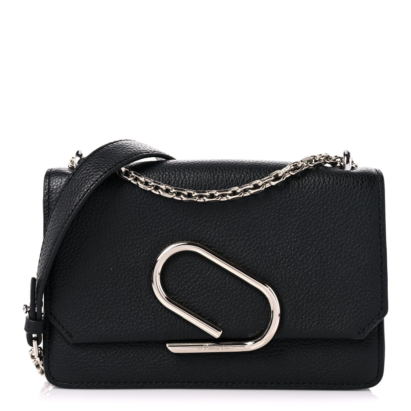 Calfskin Alix Soft Flap Clutch Black