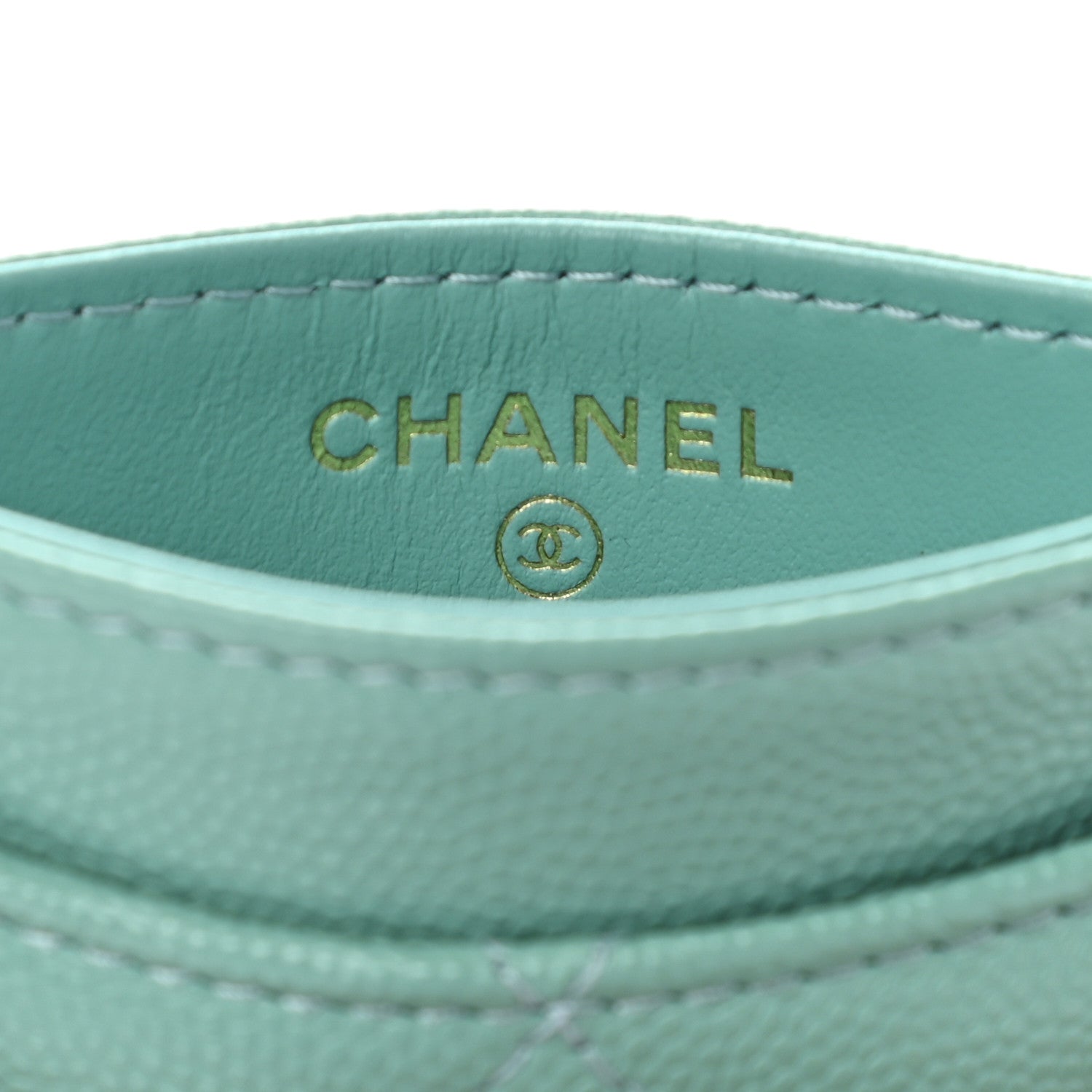 Chanel Caviar Quilted Card Holder Green 6 of 10