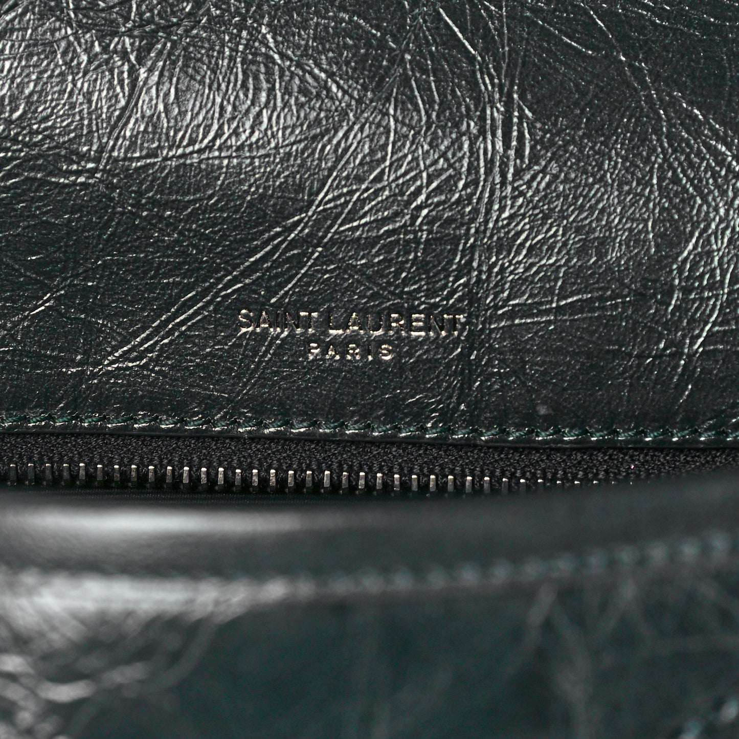 Crinkled Calfskin Matelasse Monogram Medium Niki Chain Satchel Dark Green