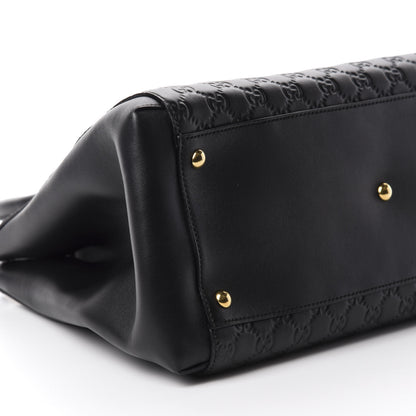 Gucci Soft Guccissima Signature Top Handle Tote Bag Black 6 of 10