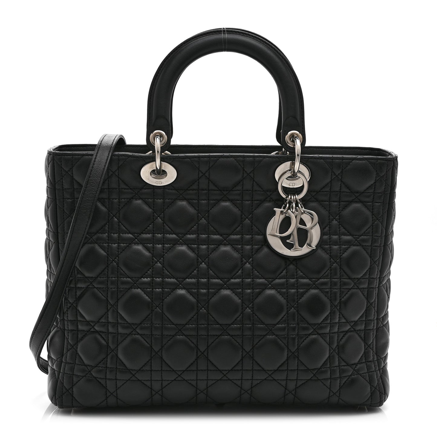 Lambskin Cannage Large Lady Dior Black