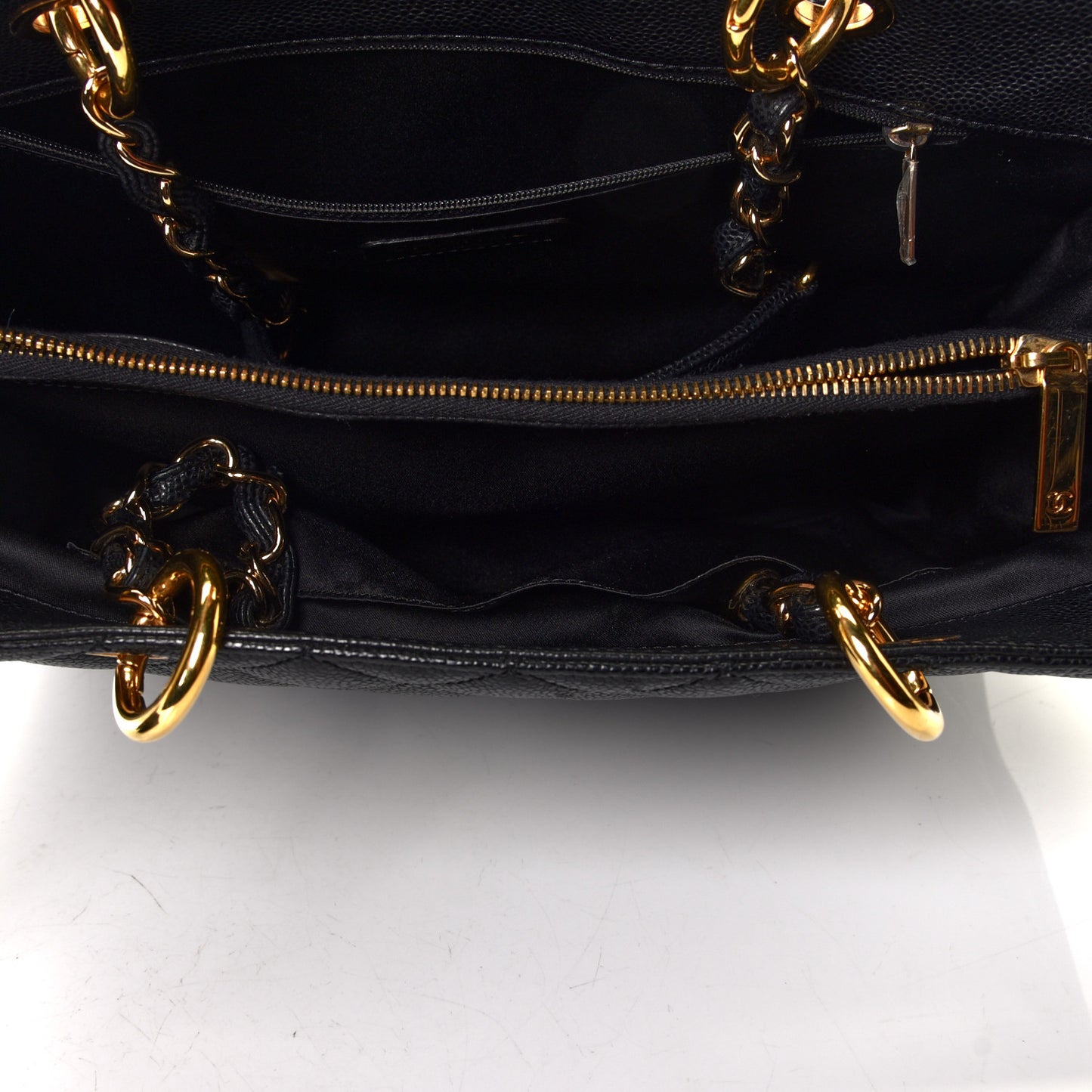 Caviar Quilted Grand Shopping Tote GST Black
