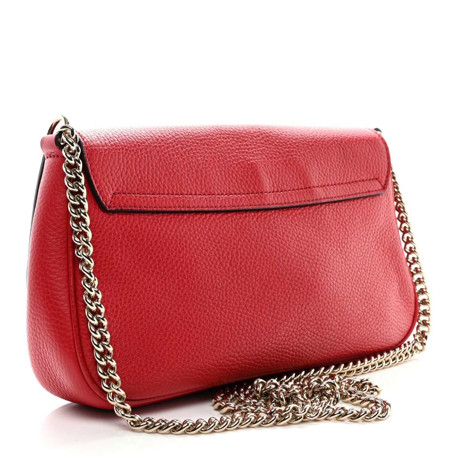 Gucci Pebbled Calfskin Medium Soho Flap Crossbody Vibrant Red 3 of 10