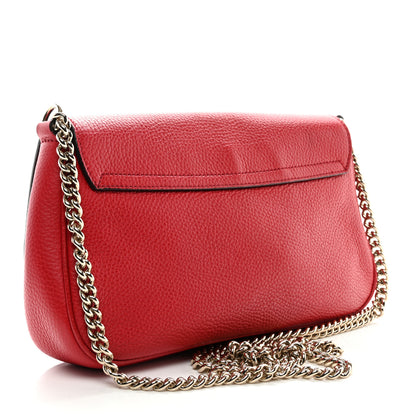 Gucci Pebbled Calfskin Medium Soho Flap Crossbody Vibrant Red 3 of 10