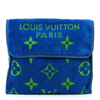 Louis Vuitton Cotton Monogram Beach Towel Blue 5 of 10