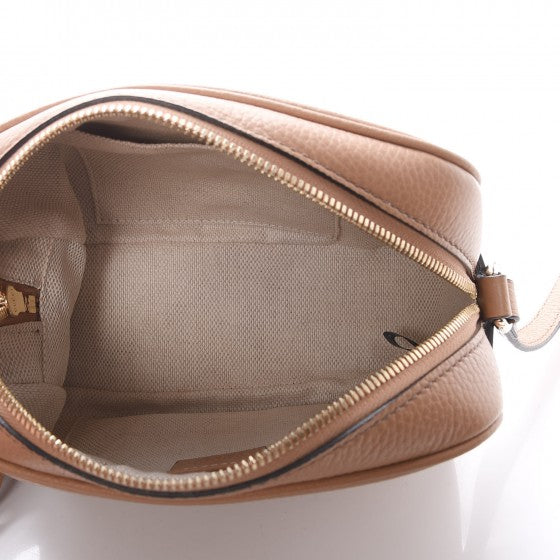 Pebbled Calfskin Small Soho Disco Bag Rose Beige