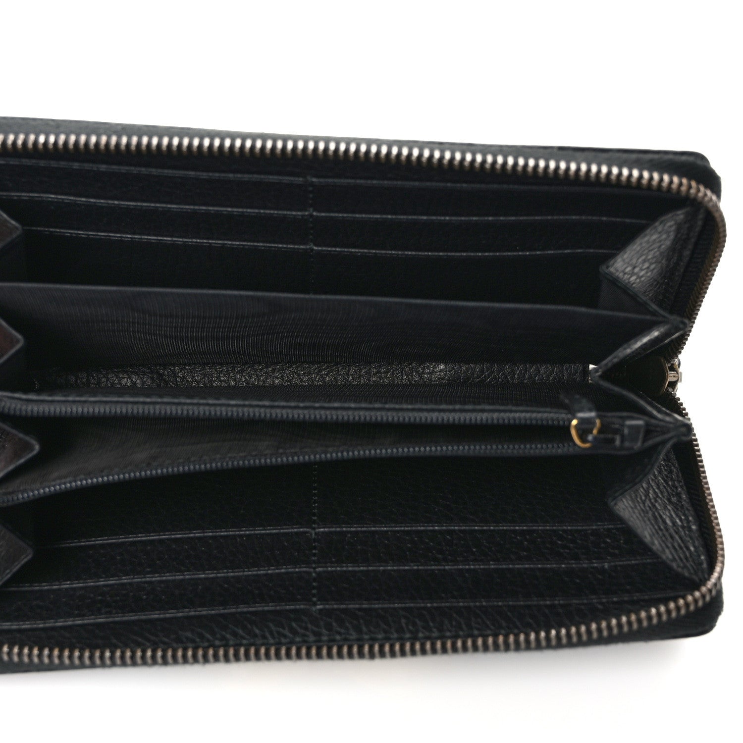 Gucci Calfskin Butterfly Zip Around Wallet Black 5 of 11