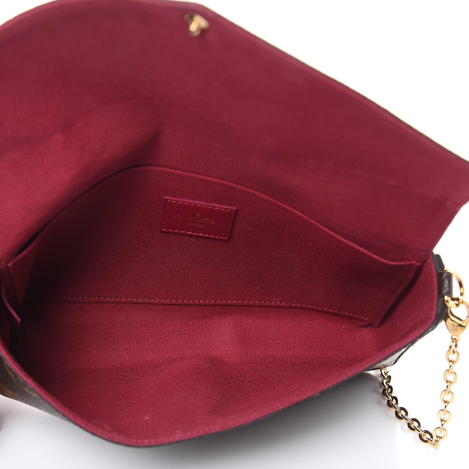 Louis Vuitton Monogram Pochette Felicie Chain Wallet Fuchsia 6 of 17