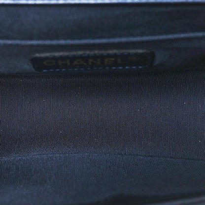 Chanel Lambskin Embossed Medium Boy Cube Flap Navy 7 of 10