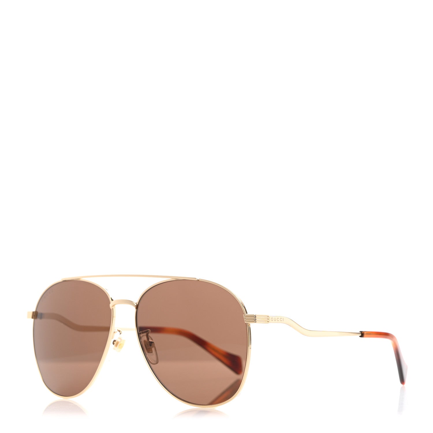 Gucci Aviator Sunglasses GG0969S Gold Brown 1 of 8
