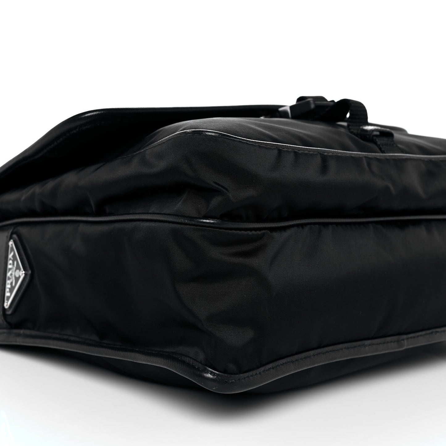 Tessuto Nylon Saffiano Logo Messenger Bag Black