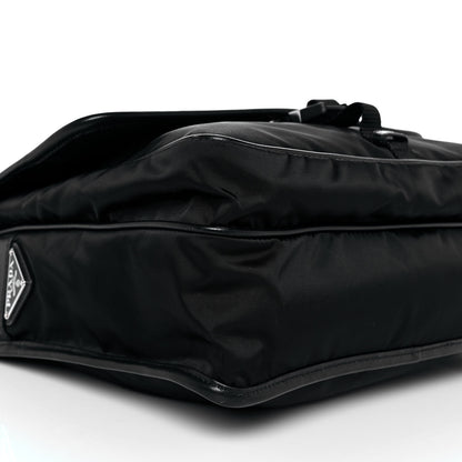 Prada Tessuto Nylon Saffiano Logo Messenger Bag Black 7 of 8