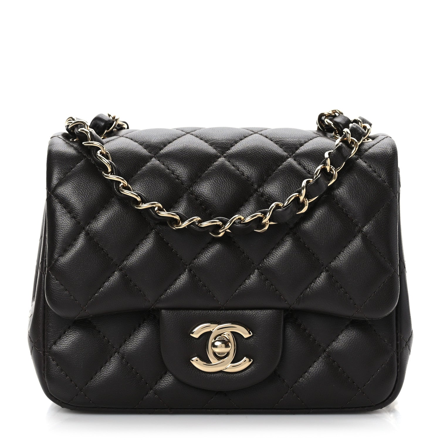Chanel Lambskin Quilted Mini Square Flap Dark Brown 1 of 8