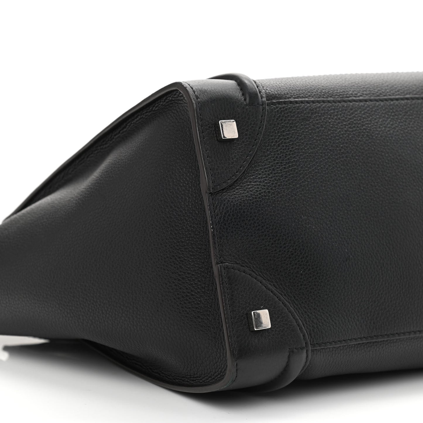 Drummed Calfskin Micro Luggage Black