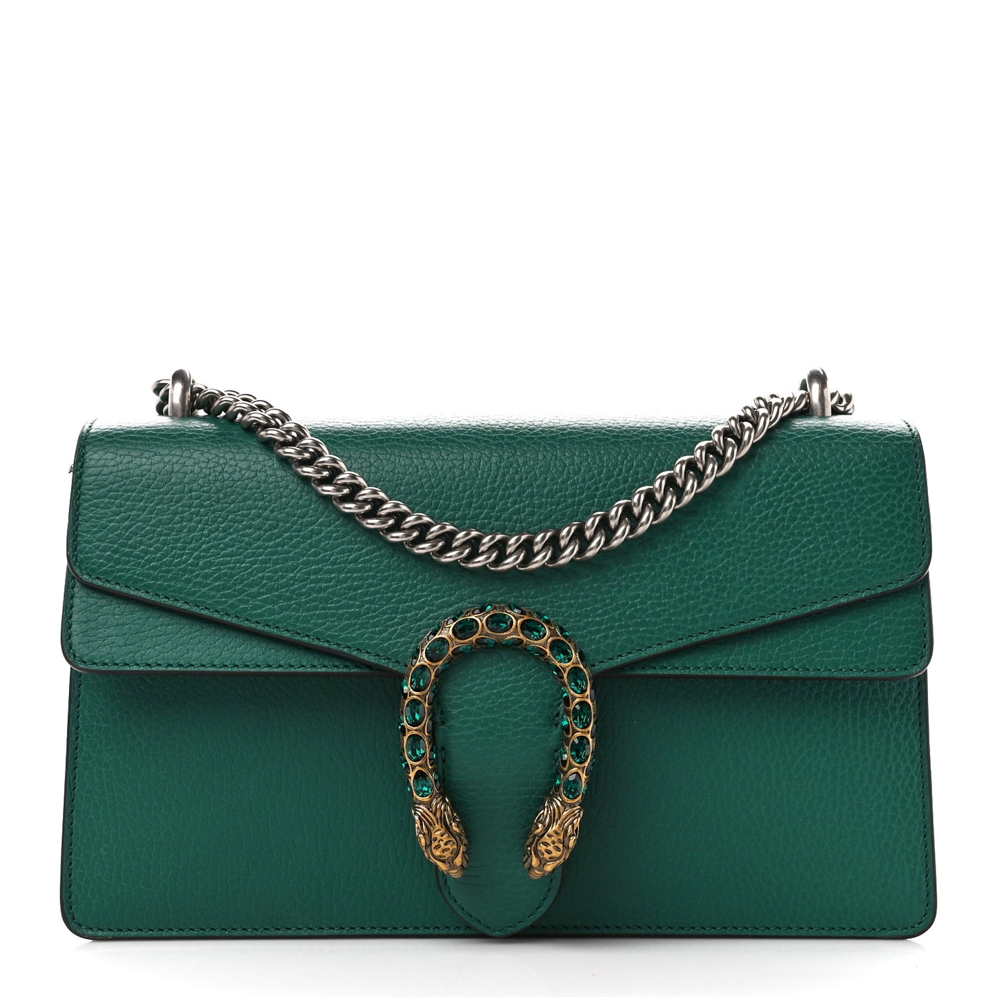 Pebbled Calfskin Small Dionysus Shoulder Bag Emerald