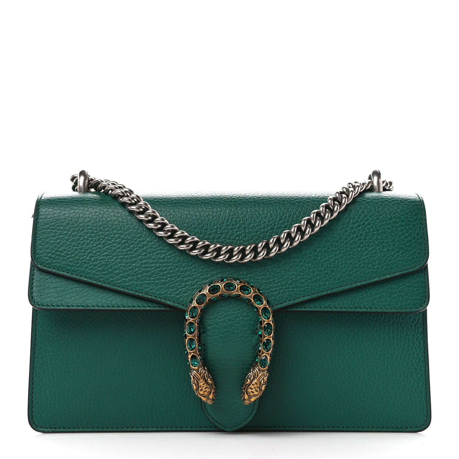 Gucci Pebbled Calfskin Small Dionysus Shoulder Bag Emerald 1 of 14