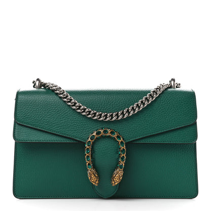 Gucci Pebbled Calfskin Small Dionysus Shoulder Bag Emerald 1 of 14