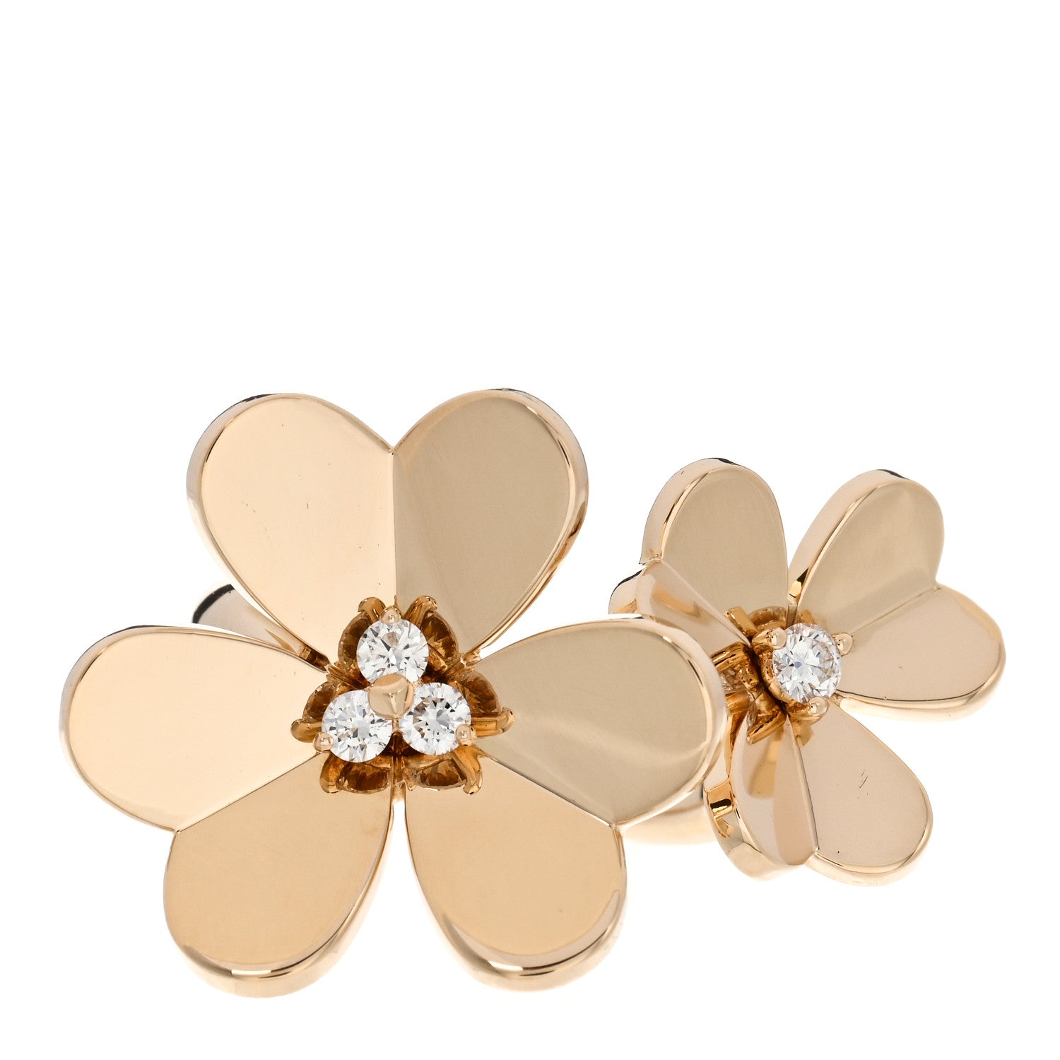 Van Cleef & Arpels 18K Yellow Gold Diamond Frivole Between The Finger Ring 52 6 1 of 4