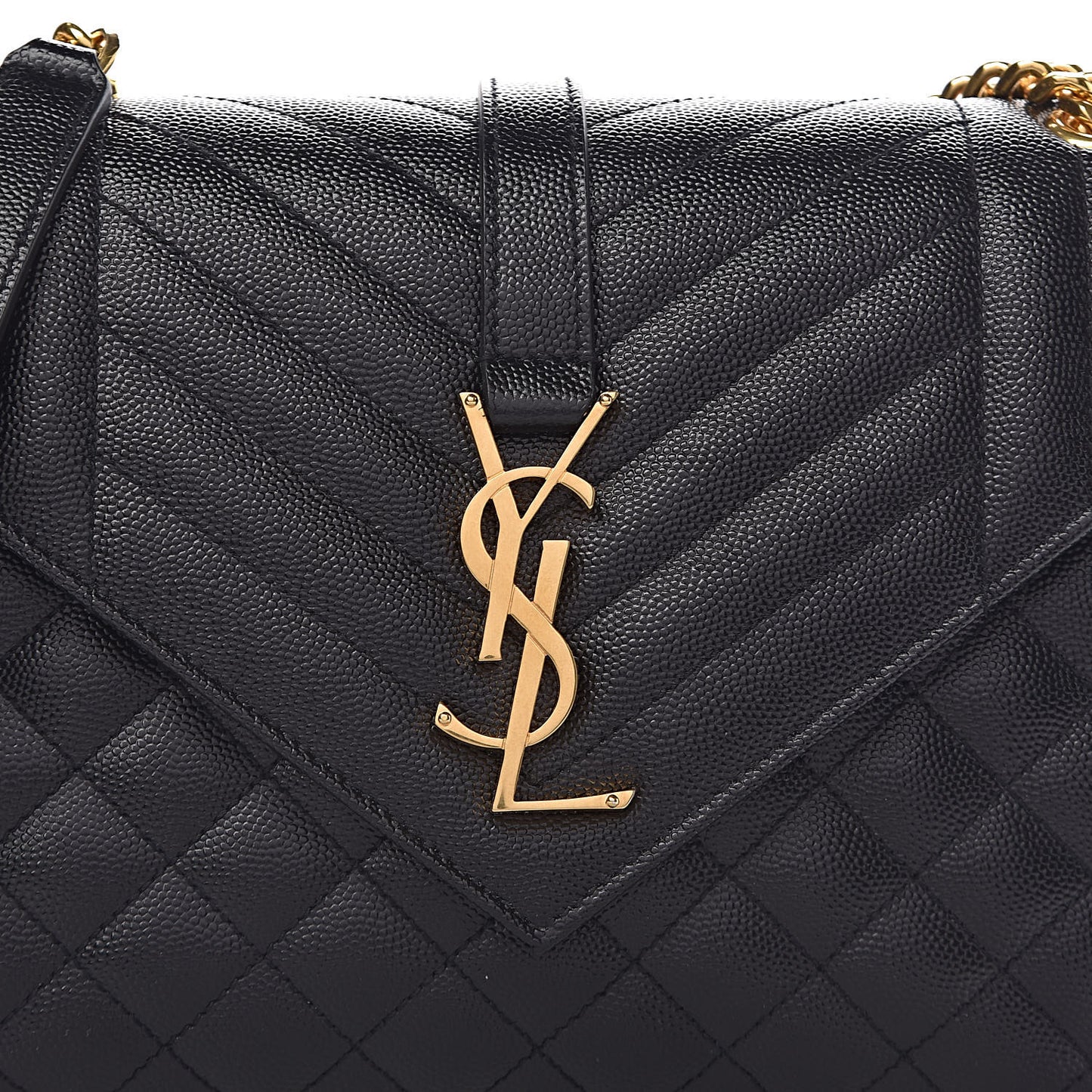 Grain De Poudre Textured Mixed Matelasse Triquilt Medium Monogram Satchel Black
