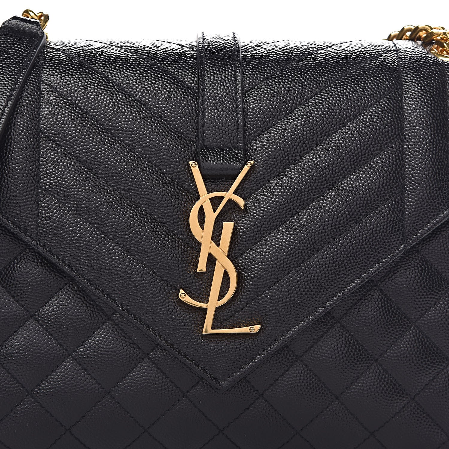Saint Laurent Grain De Poudre Textured Mixed Matelasse Triquilt Medium Monogram Satchel Black 10 of 10