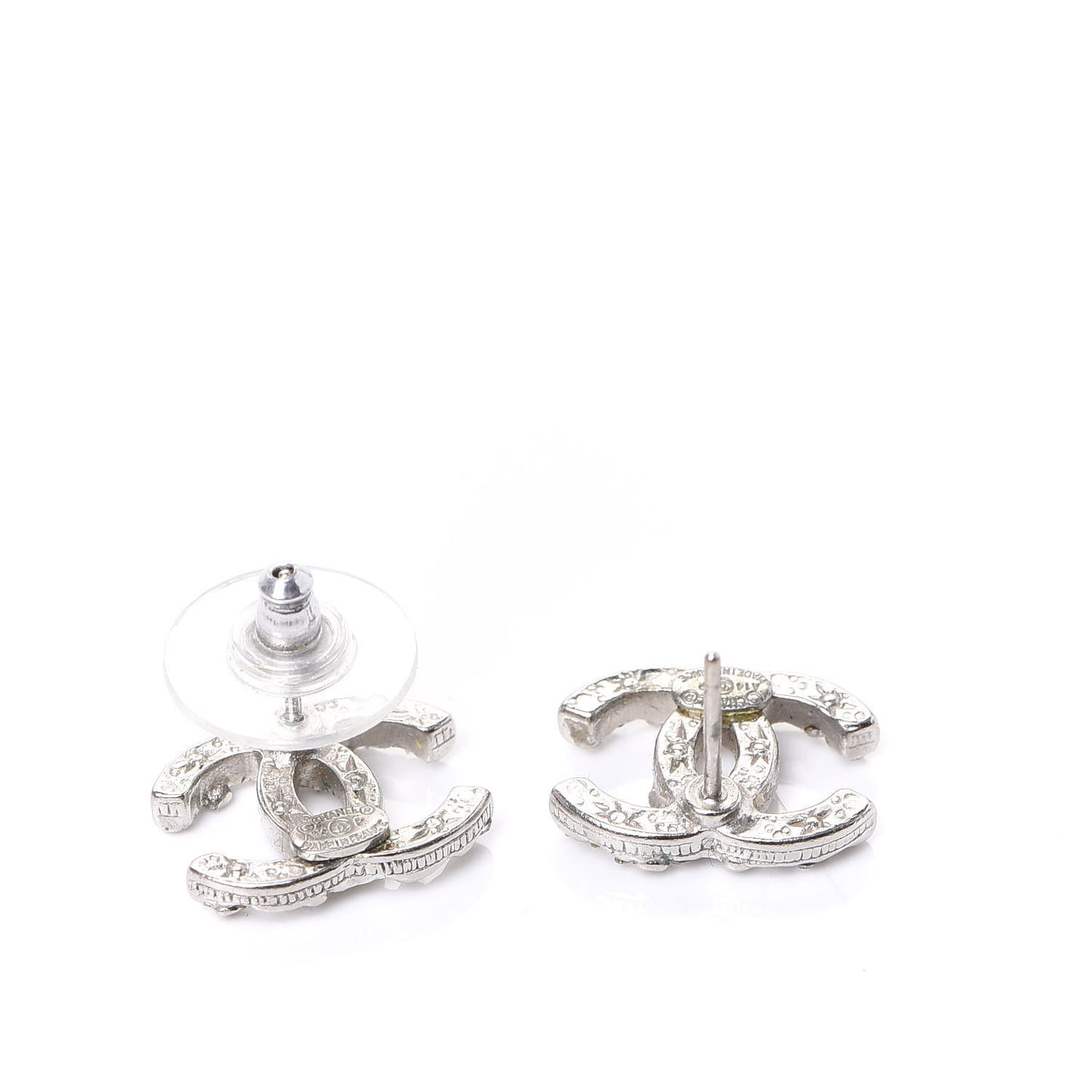 Crystal CC Earrings Silver