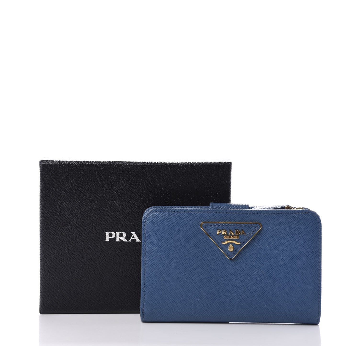 Saffiano Compact Triangle Wallet Cobalto