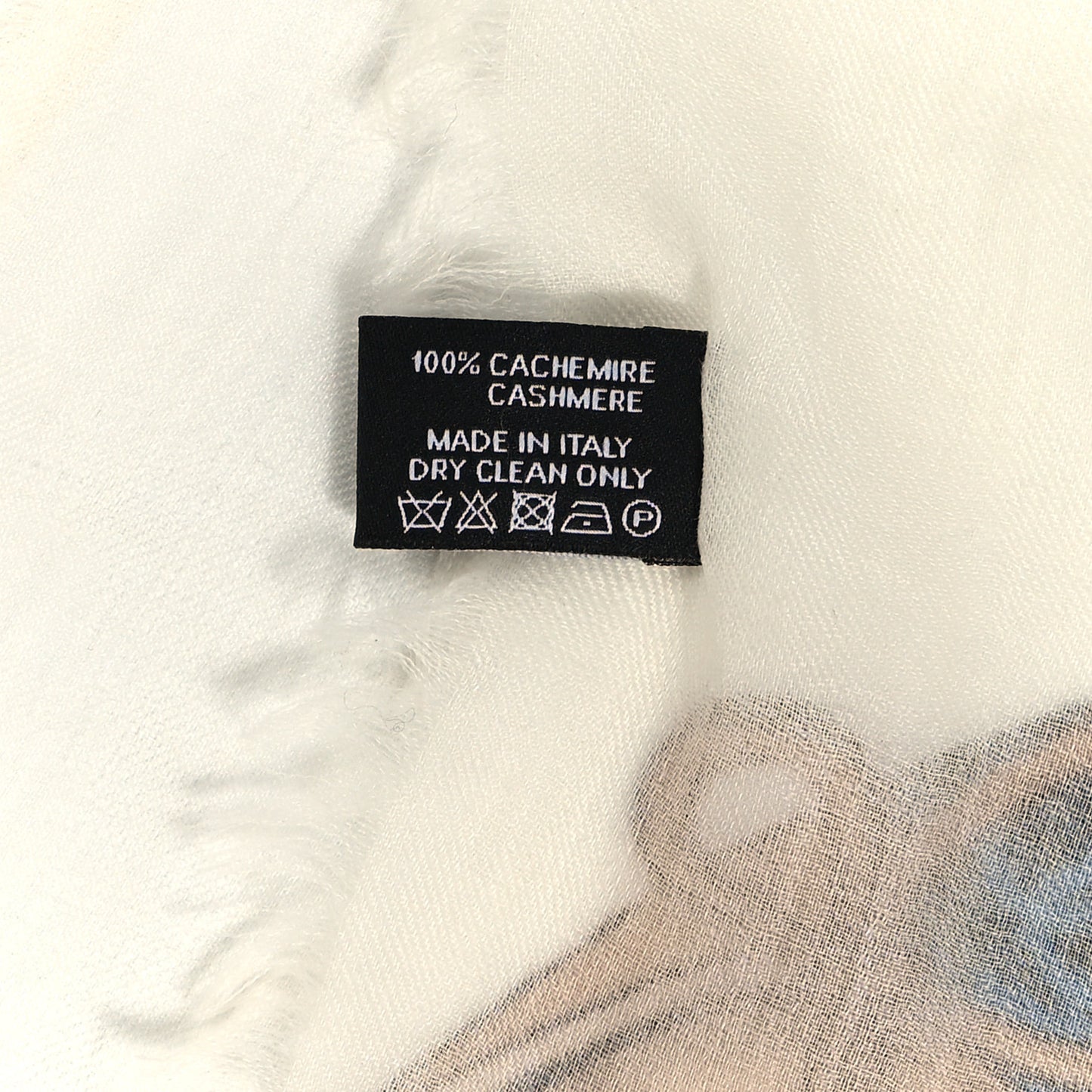 Cashmere CC Fringe Scarf Ivory Multicolor
